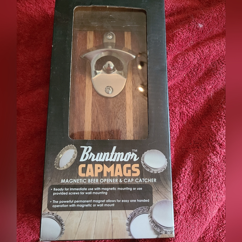 Bruntmor Merabu wood magnetic bottle opener and cap catcher